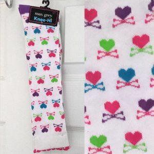 Emo Punk Neon Hearts & Crossbones Socks